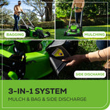 40V 21" Cordless Battery Self-Propelled Lawn Mower w/ 5.0Ah USB Batteries & Charger