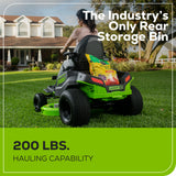 60V 42" Cordless Battery CrossoverT Riding Lawn Mower + Bagger w/ Six (6) 8.0Ah Batteries and Three (3) Dual Port Turbo Chargers