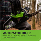 80V 18" Cordless Battery 2.5kW Chainsaw: 4.0Ah Battery & Rapid Charger