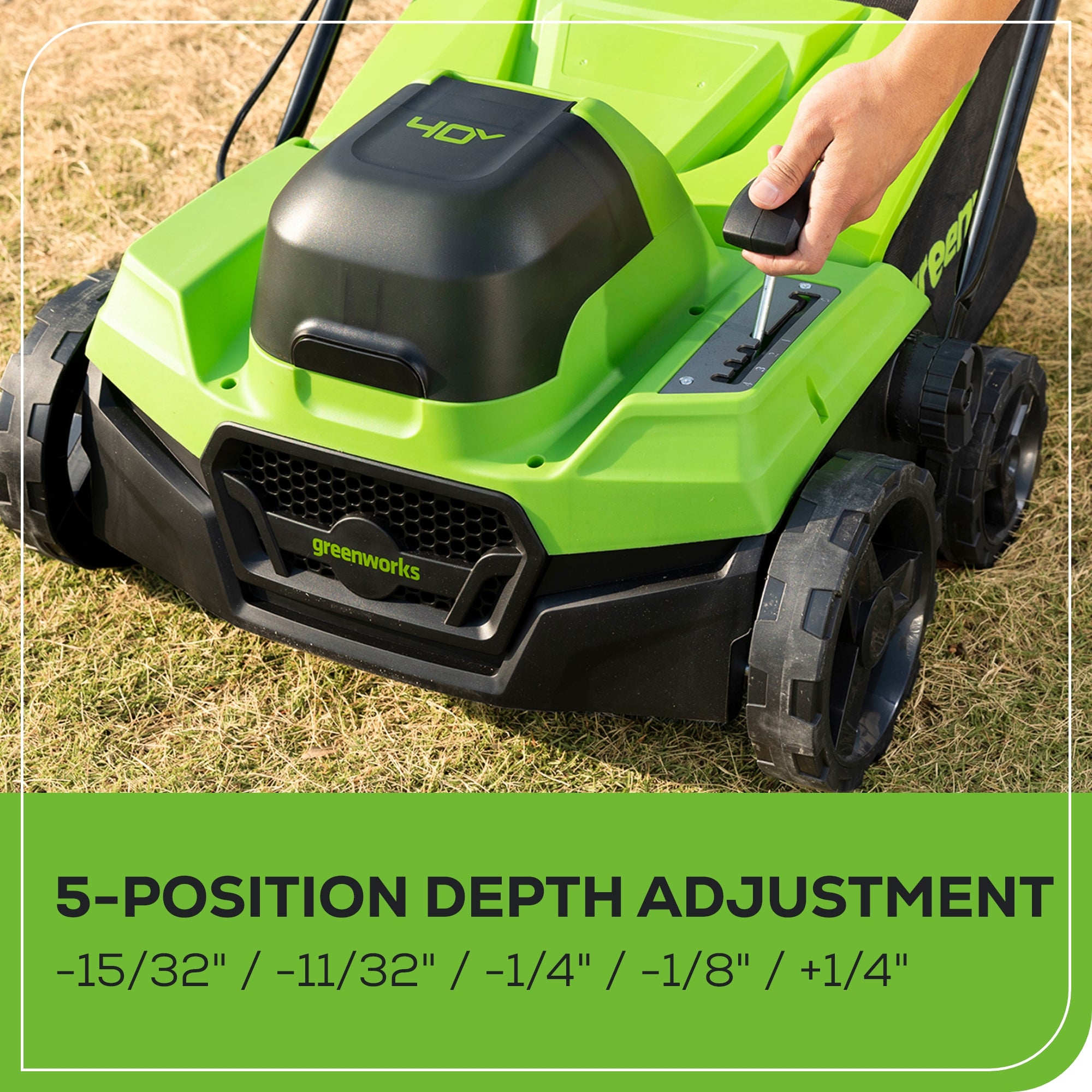 40V 15" Cordless Battery Brushless Dethatcher/Scarifier: 5.0Ah Battery and Rapid Charger