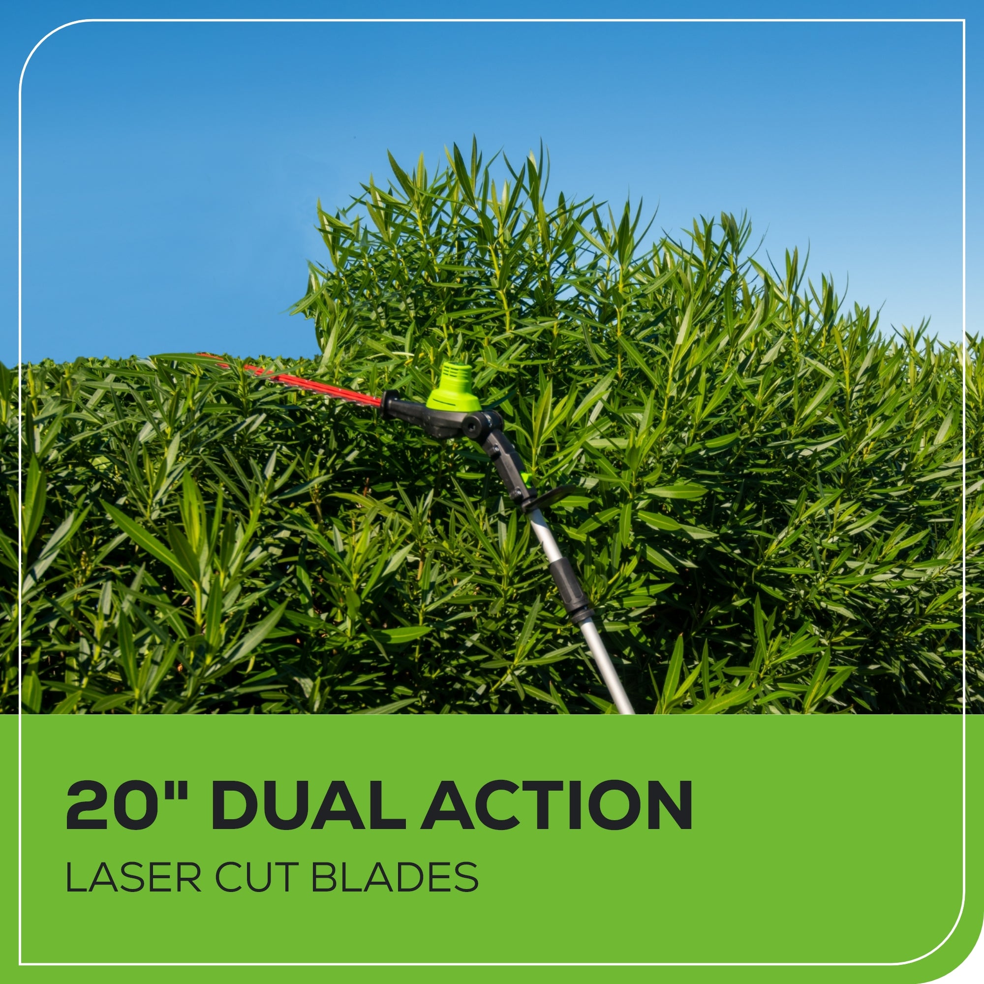 60V 20"  7-Position Cordless Battery Pole Hedge Trimmer w/ 2.0 Ah Battery & Charger