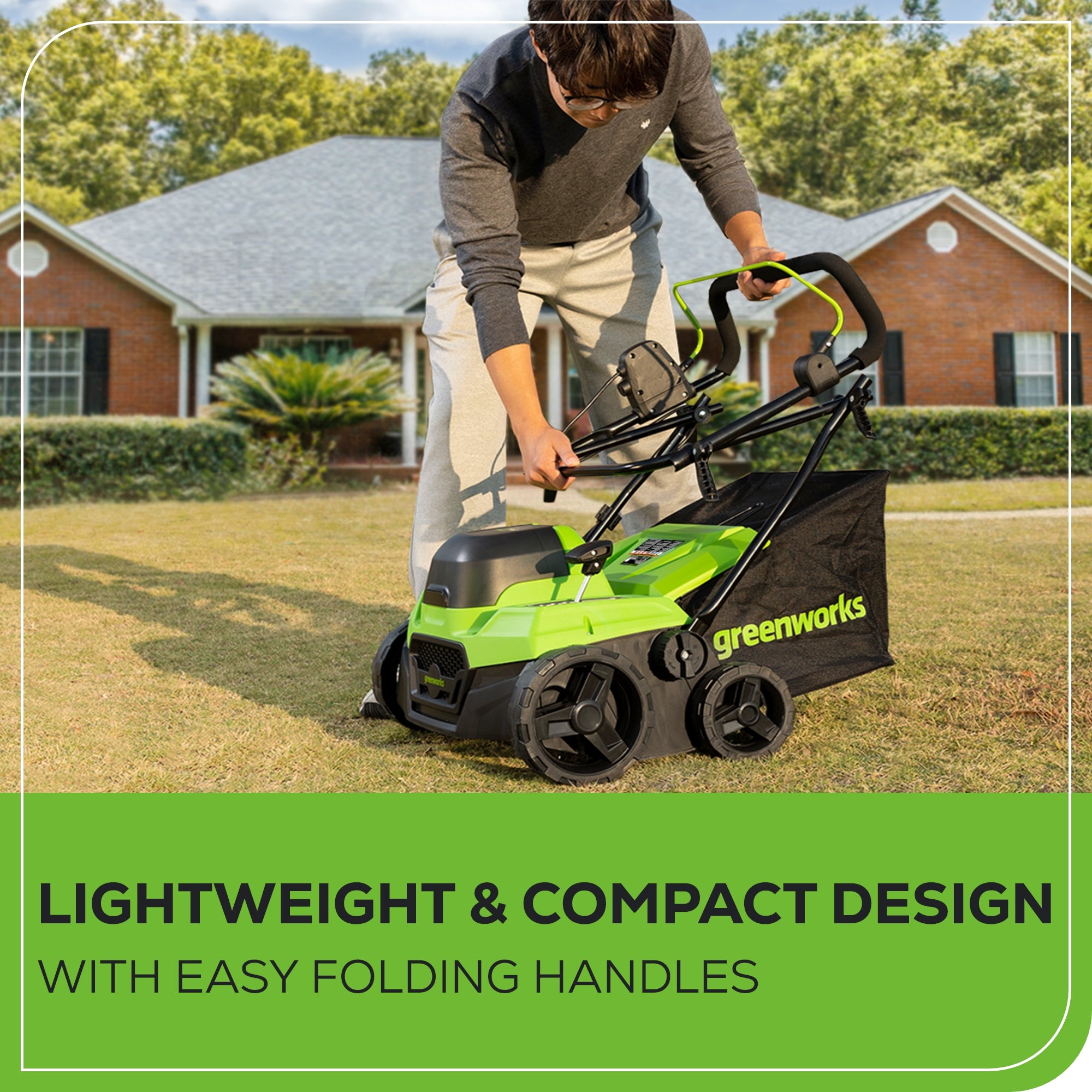 40V 15" Cordless Battery Brushless Dethatcher/Scarifier: 5.0Ah Battery and Rapid Charger