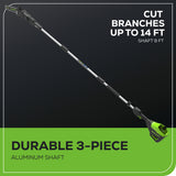 80V 20" Cordless Battery Pole Hedge and 10" Pole Saw Combo Kit: 2.0 Ah Battery and Rapid Charger