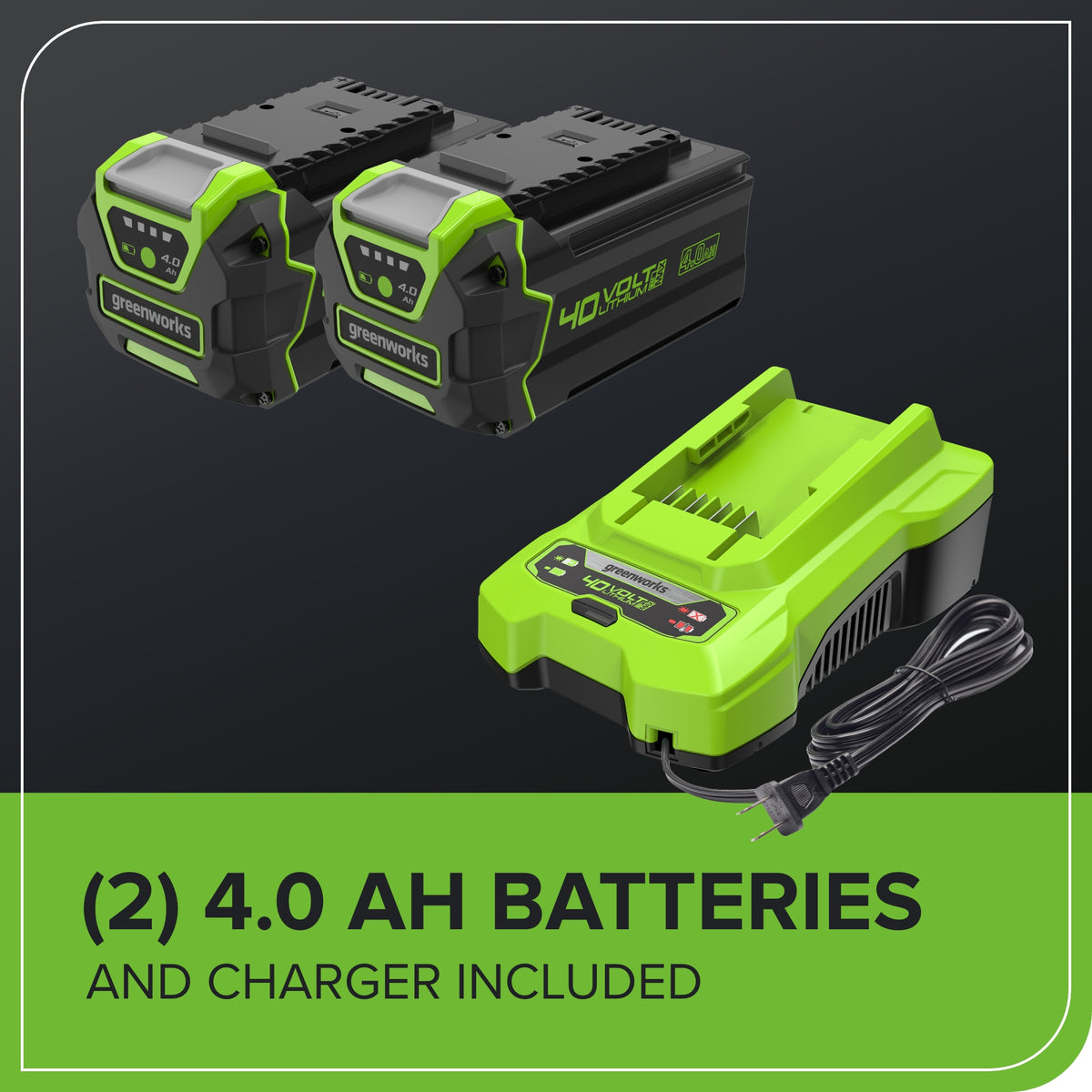 40V 21" Cordless Battery Self-Propelled Lawn Mower w/ (2) 4.0Ah USB Batteries & Charger