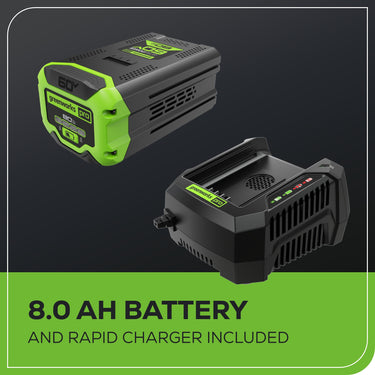 60V 20" Cordless Battery 3.2kW Chainsaw w/ 8.0Ah Battery & Rapid Charger