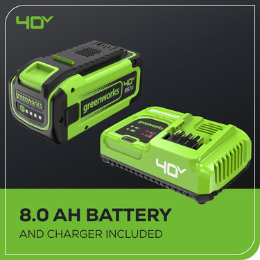 40V 18" Cordless Battery 2.0kW Chainsaw w/ 8.0Ah Battery and Charger