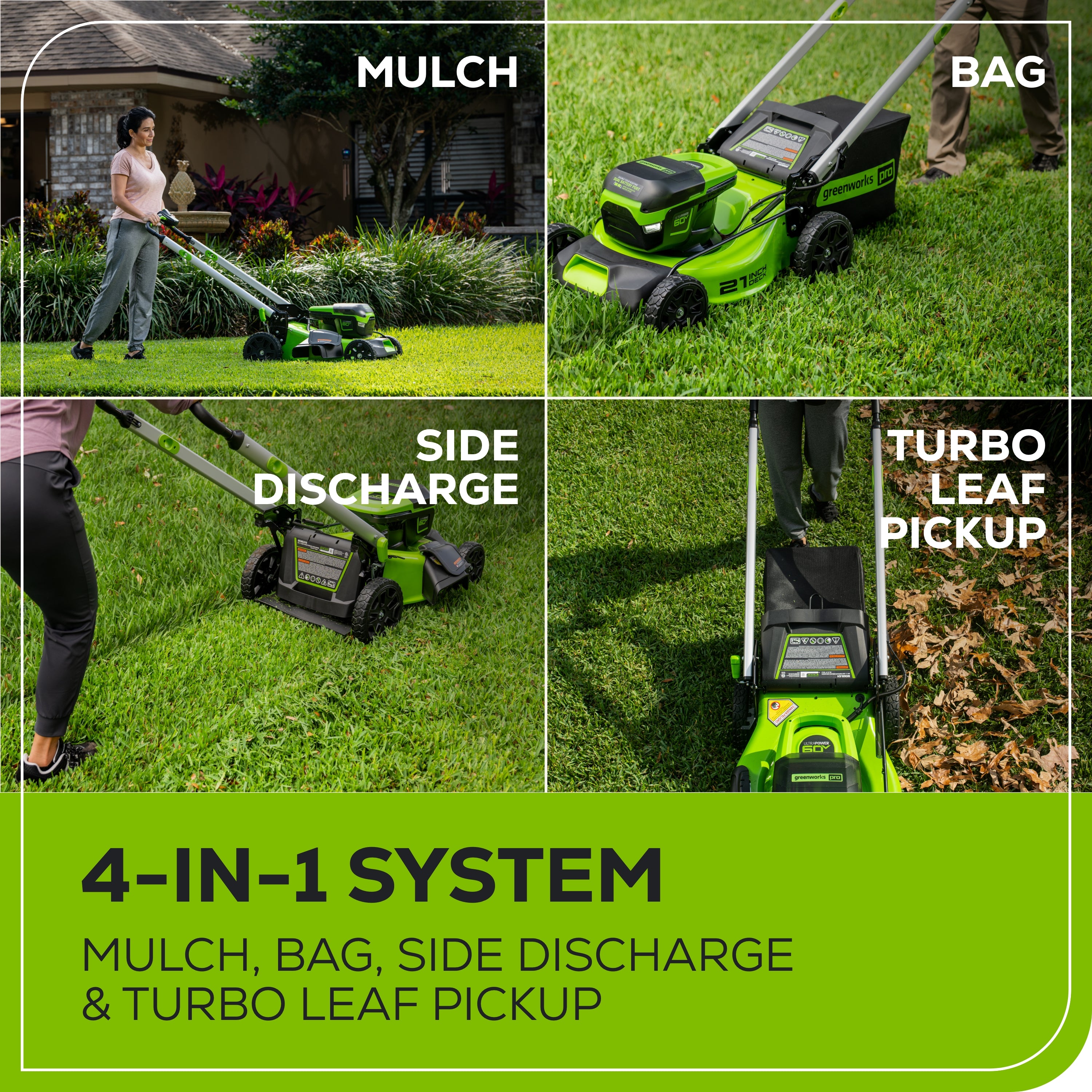 60V 21" Cordless Battery Push Lawn Mower w/ 5.0Ah Battery & Charger