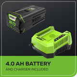 80V 18" Cordless Battery 2.5kW Chainsaw: 4.0Ah Battery & Rapid Charger