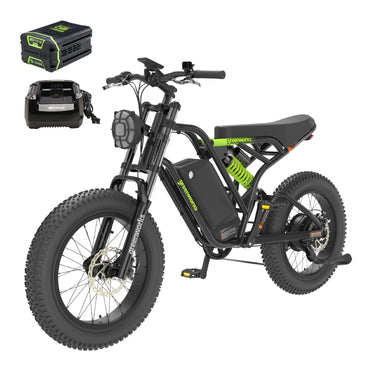 80V VENTURE Series 20” Fat Tire Electric Utility Bike w/ 4.0Ah Battery and Charger