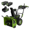 80V 24" Cordless Battery Two-Stage Snow Blower: (2) 5.0 Ah Batteries and Dual-Port Rapid Charger