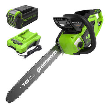 40V 16" Cordless Battery Chainsaw w/ 4.0Ah USB Battery & Charger