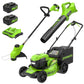 48V (24V x 2) 20" Cordless Battery Push Mower 3pc Combo Kit w/ (2) 4.0Ah Batteries & Dual Port Chargers