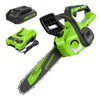 24V 10" Cordless Battery Chainsaw: 2.0 Ah USB Battery and Charger