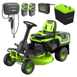60V 30” CrossoverT Riding Lawn Tractor, Bagger Included w/ (4) 8.0Ah (1) 20.0Ah Batteries & 600-Watt Charger