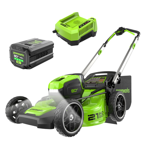 80V 21" Cordless Battery 4-in-1 Push Lawn Mower w/ 4.0Ah Battery & Charger