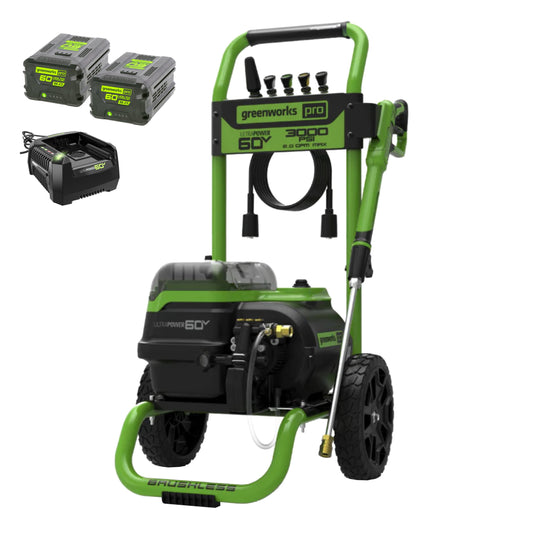 60V 3000-PSI 2.0 GPM Electric Pressure Washer w/ (2) 4.0Ah Batteries & Rapid Charger