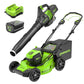 80V 21" Cordless Battery Brushless Self-Propelled Mower & 580CFM Axial Leaf Blower w/(1)4Ah Batteries and Rapid Charger