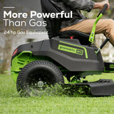 80V 42" Cordless Battery CrossoverT Riding Lawn Mower w/ Six (6) 5.0Ah Batteries and Three (3) Dual Port Turbo Chargers