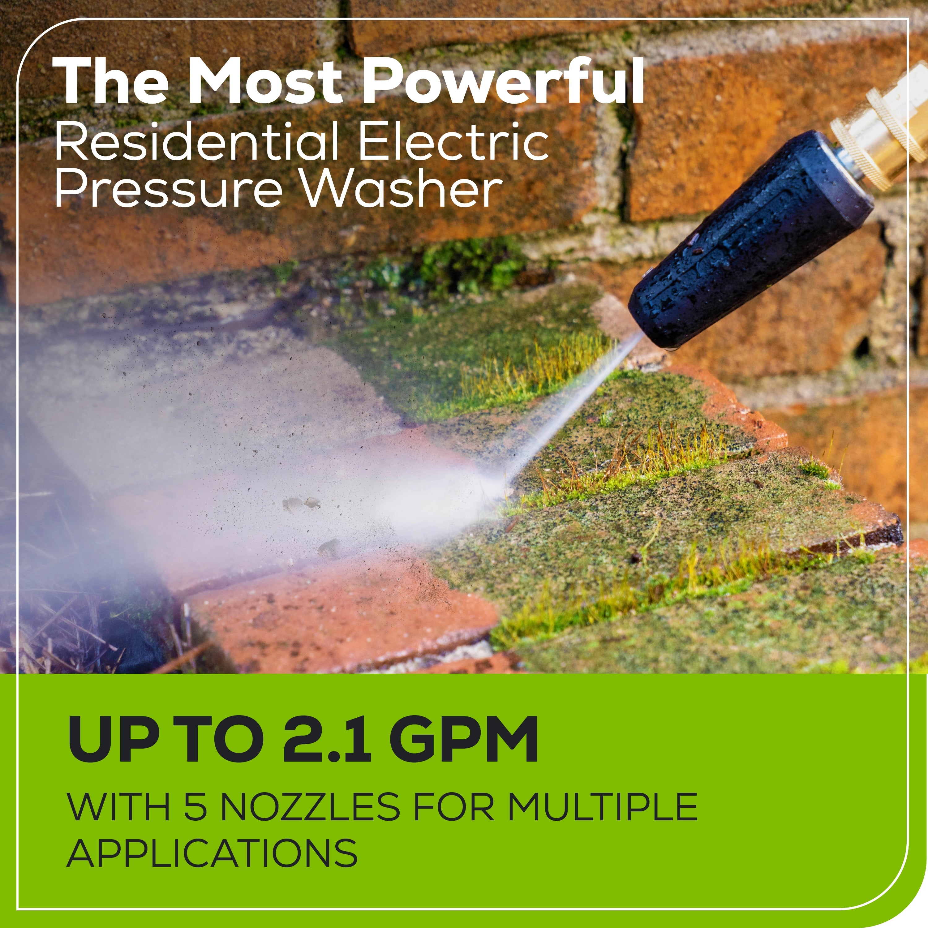 2500 PSI 2.1 GPM Cold Water Electric Pressure Washer