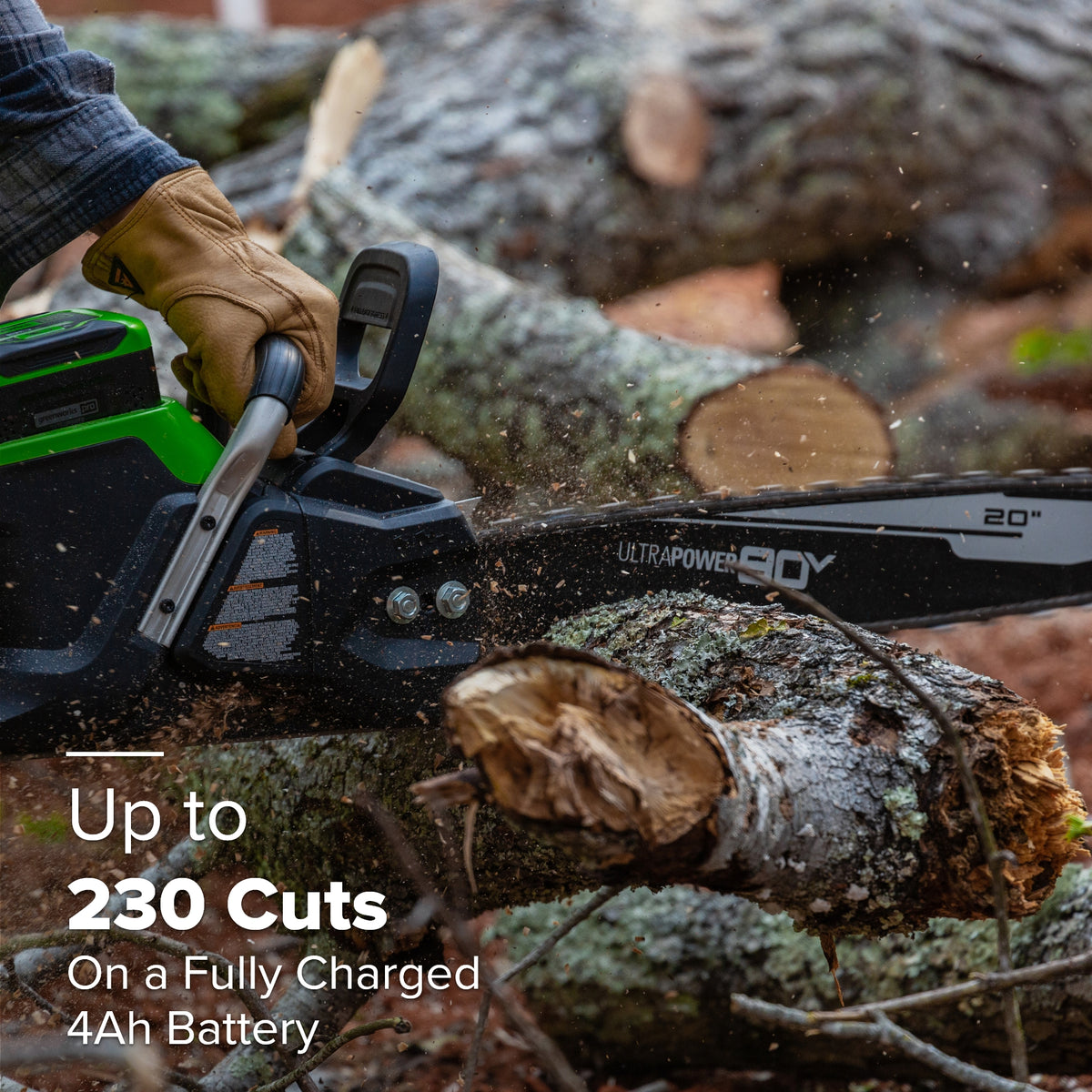 80V 20" Cordless Battery Chainsaw w/ 4.0Ah Battery & Charger