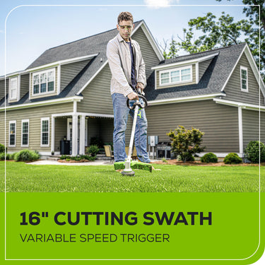 80V 16" Cordless Battery String Trimmer (Attachment Capable) w/ 2.5 Ah Battery & Charger