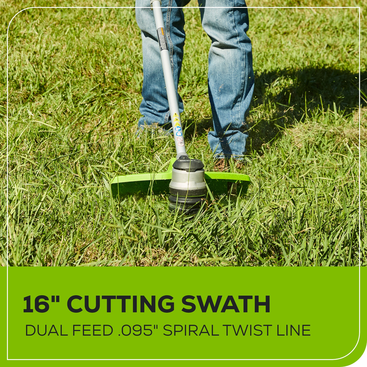 80V 16" Cordless Battery String Trimmer( .095 line) w/ 2.0 Ah Battery & 4.0Amp Charger