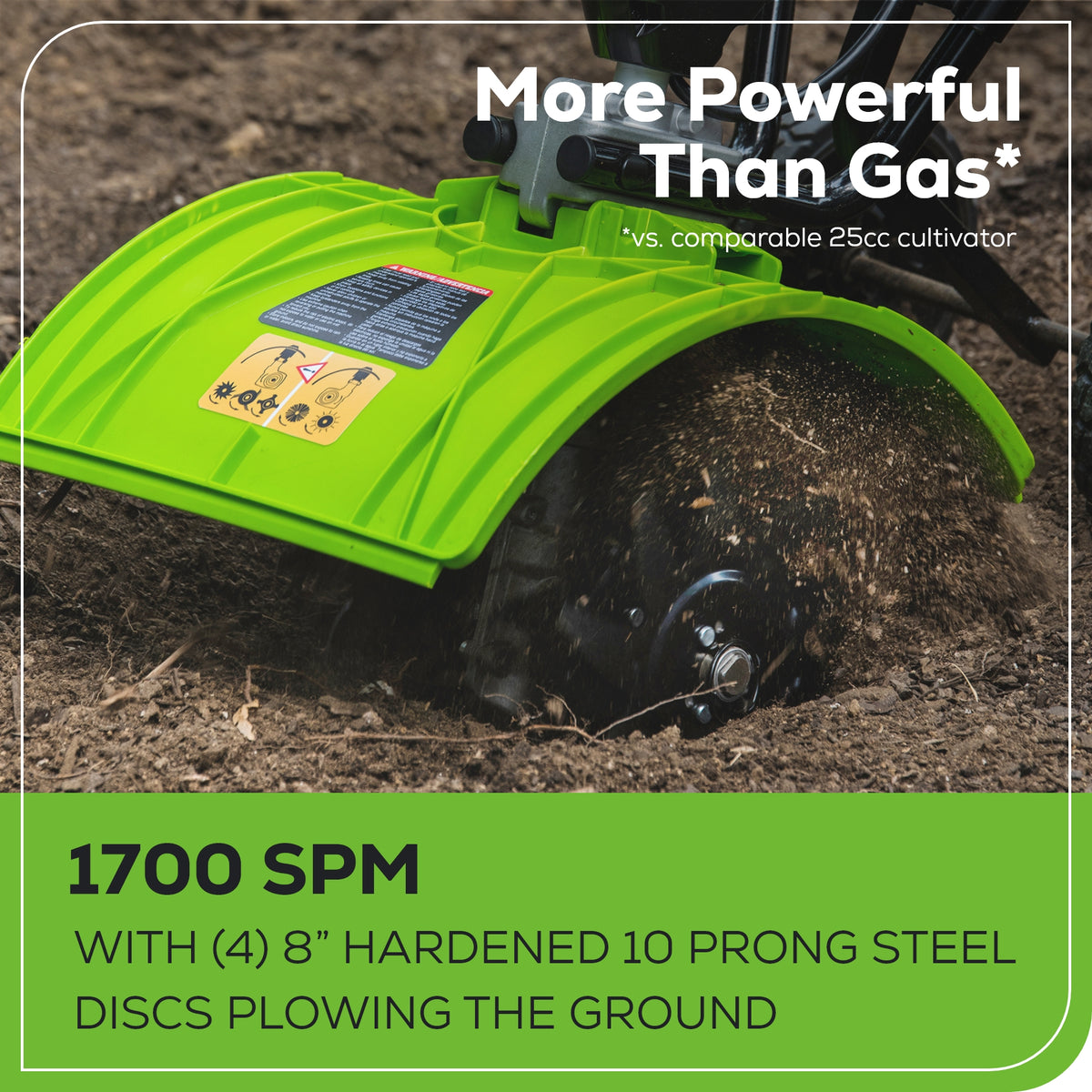 60V 8" Cordless Battery Cultivator / Tiller (Tool Only)