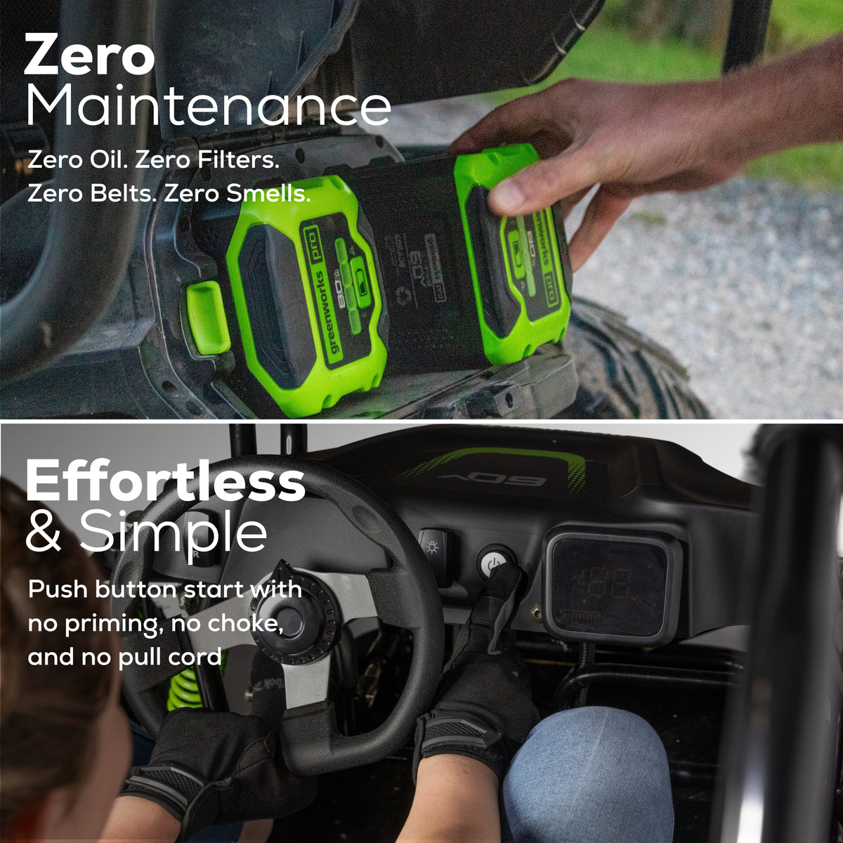 60V Gen 2 STEALTH Series All-Terrain 2-Seat Electric Youth Go-Kart w/ (2) 8Ah Batteries and Dual Port Charger