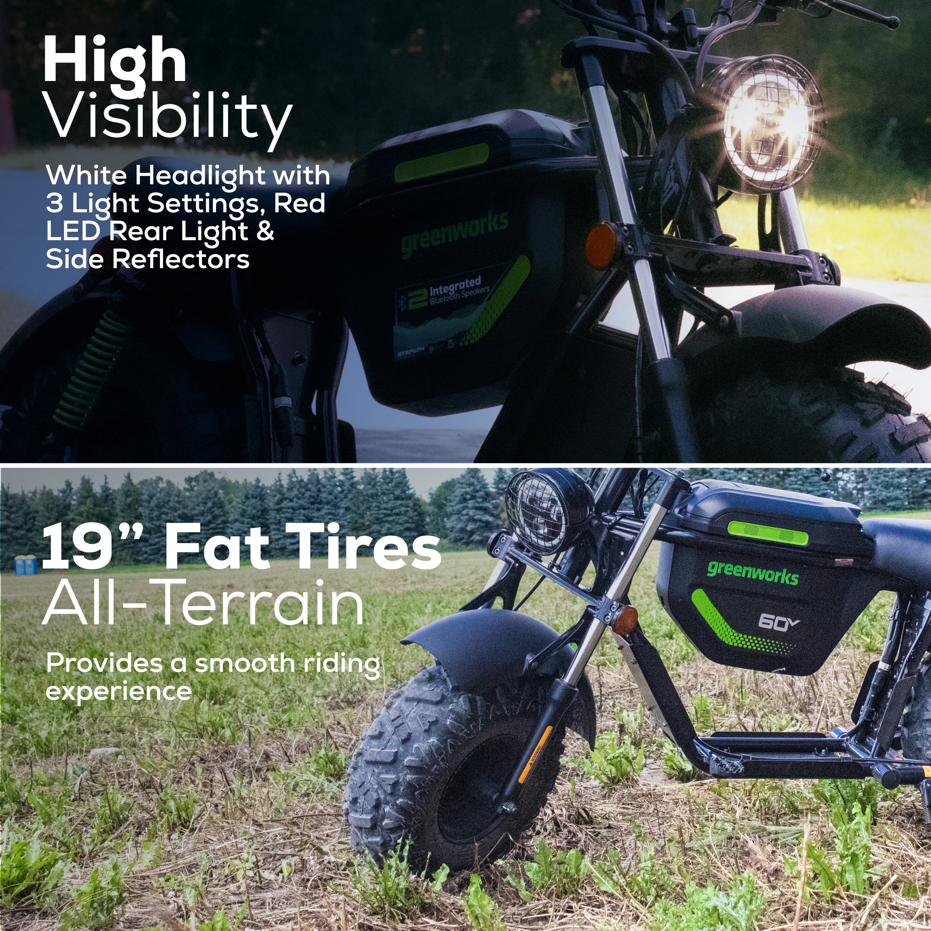 60V STEALTH Series Electric Mini Bike w/ (2) 8.0Ah Batteries & Dual-Port Rapid Charger