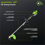 80V 16" Cordless Battery String Trimmer (Attachment Capable) w/ 2.5 Ah Battery & Charger