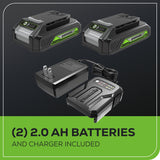 24V 1/4" 1950 in/lbs Brushless Impact Driver Kit (8-piece Bit Set and Tool Bag Included): (2) 2Ah Batteries and Charger