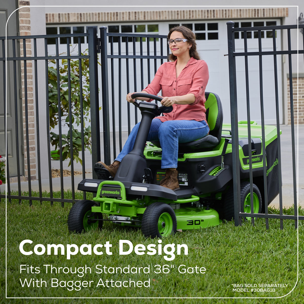 60V 30” Crossovert Riding Lawn Tractor With (2) 8.0 Ah, (2) 4.0 Ah ...