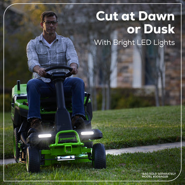 60V 30” CrossoverT Riding Lawn Tractor with (2) 8.0 Ah, (2) 4.0 Ah Batteries & 600-Watt Charger