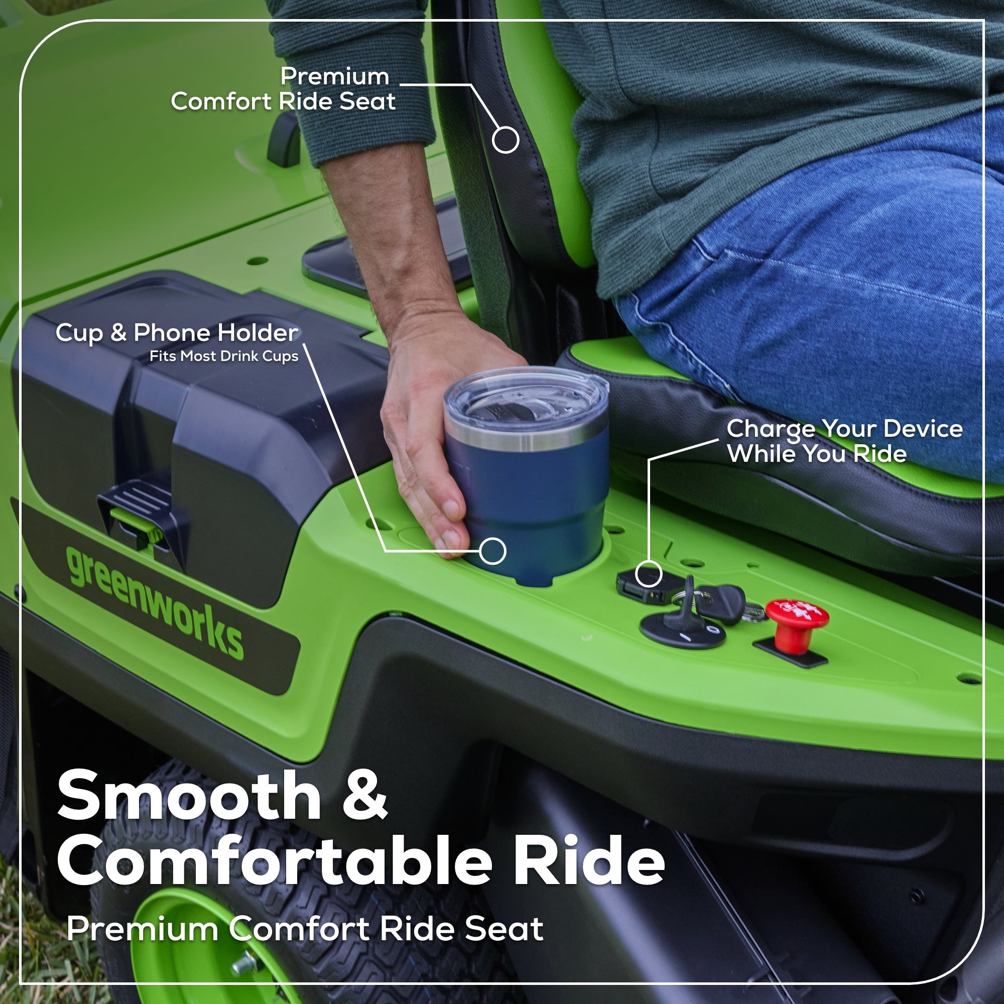 60V 30” CrossoverT Riding Lawn Tractor 3PC Combo Kit w/ Two 8.0Ah Batteries, Two 4.0Ah Batteries, One 2.5Ah Battery and Two Chargers