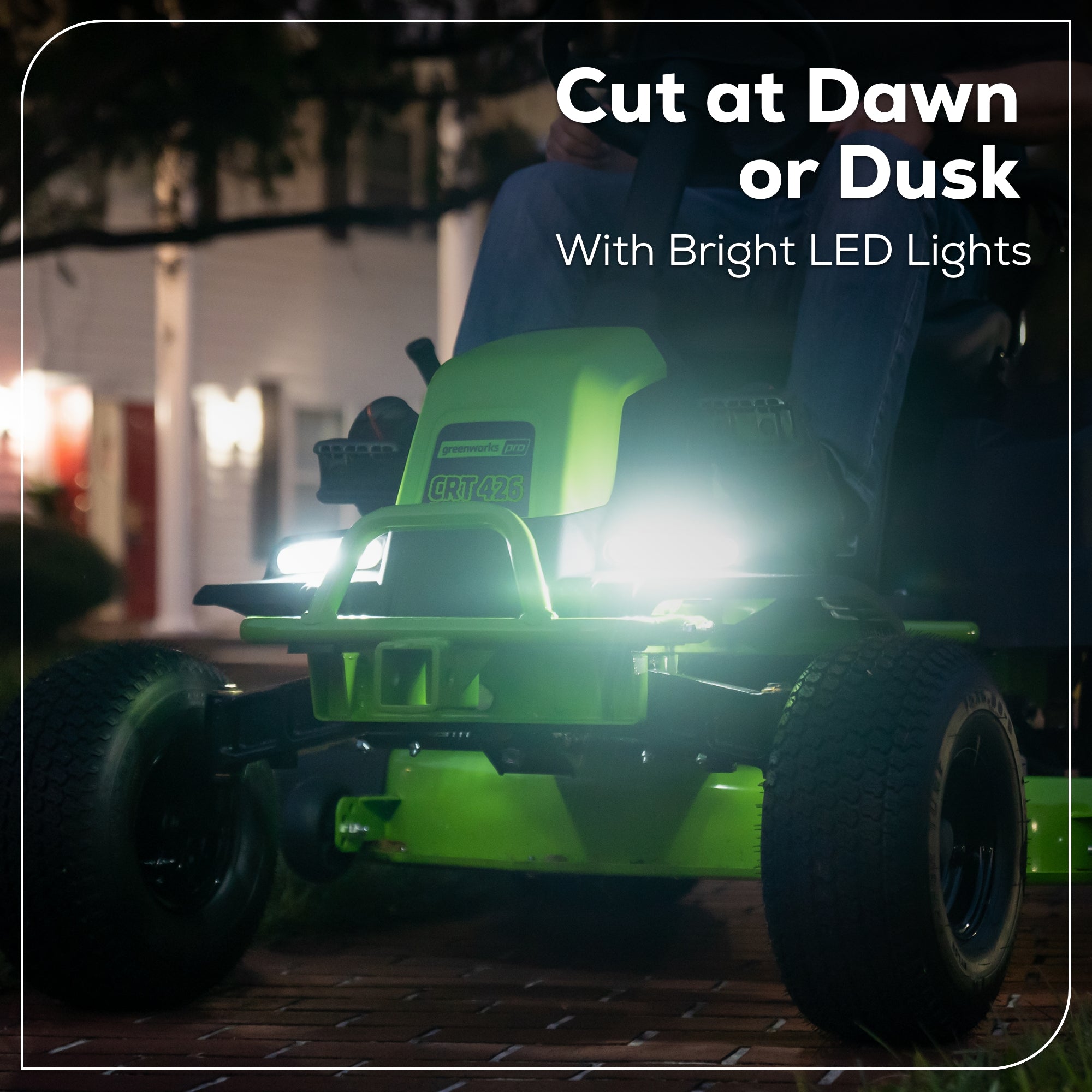 60V 42" Cordless Battery CrossoverT Riding Lawn Mower w/ Six (6) 8.0Ah Batteries and Three (3) Dual Port Turbo Chargers