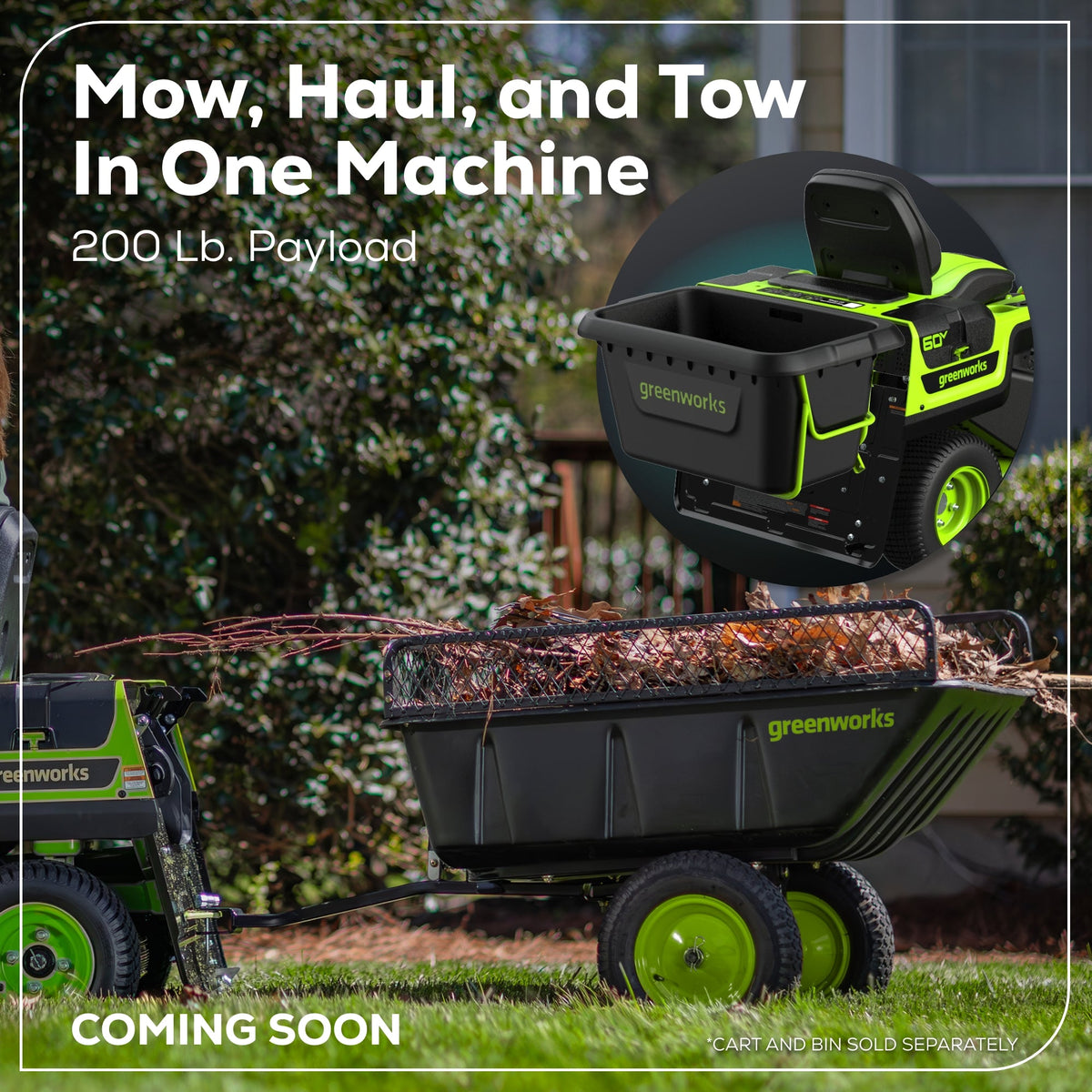 60V 30” CrossoverT Riding Lawn Tractor 3PC Combo Kit w/ Two 8.0Ah Batteries, Two 4.0Ah Batteries, One 2.5Ah Battery and Two Chargers