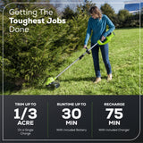 40V 15" Cordless Battery String Trimmer/350CFM Blower Combo Kit w/ 2.5Ah Battery & Charger