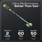 60V 8" Cordless Battery Edger w/ 2.5 Ah Battery and 3A Charger