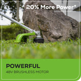 48V (24V x 2) 16" Cordless Battery String Trimmer (Attachment Capable) w/ (2) 4.0Ah USB Batteries & Dual Port Charger