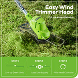 40V 15" Cordless Battery String Trimmer/350CFM Blower Combo Kit w/ 2.5Ah Battery & Charger