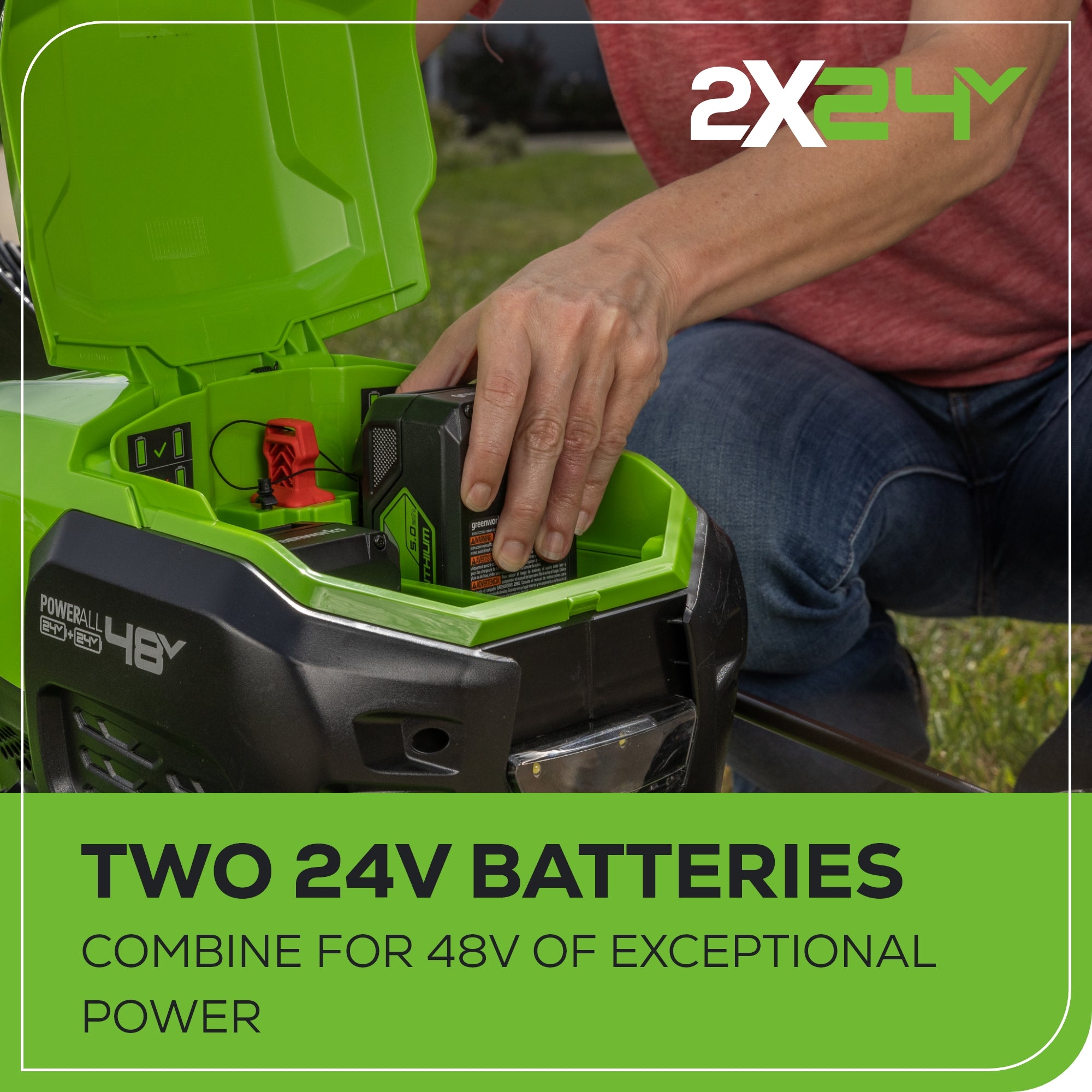 48V (2x24V) 21" Cordless Battery Self-Propelled Mower, 12" String Trimmer & 320 CFM Blower Combo Kit w/ (2) 5.0Ah Batteries & Chargers