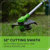 24V 12" Cordless Battery String Trimmer and Edger (Tool Only)