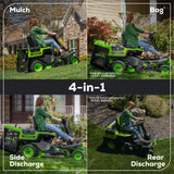 60V 30” CrossoverT Riding Lawn Tractor with (2) 8.0 Ah, (2) 4.0 Ah Batteries & 600-Watt Charger