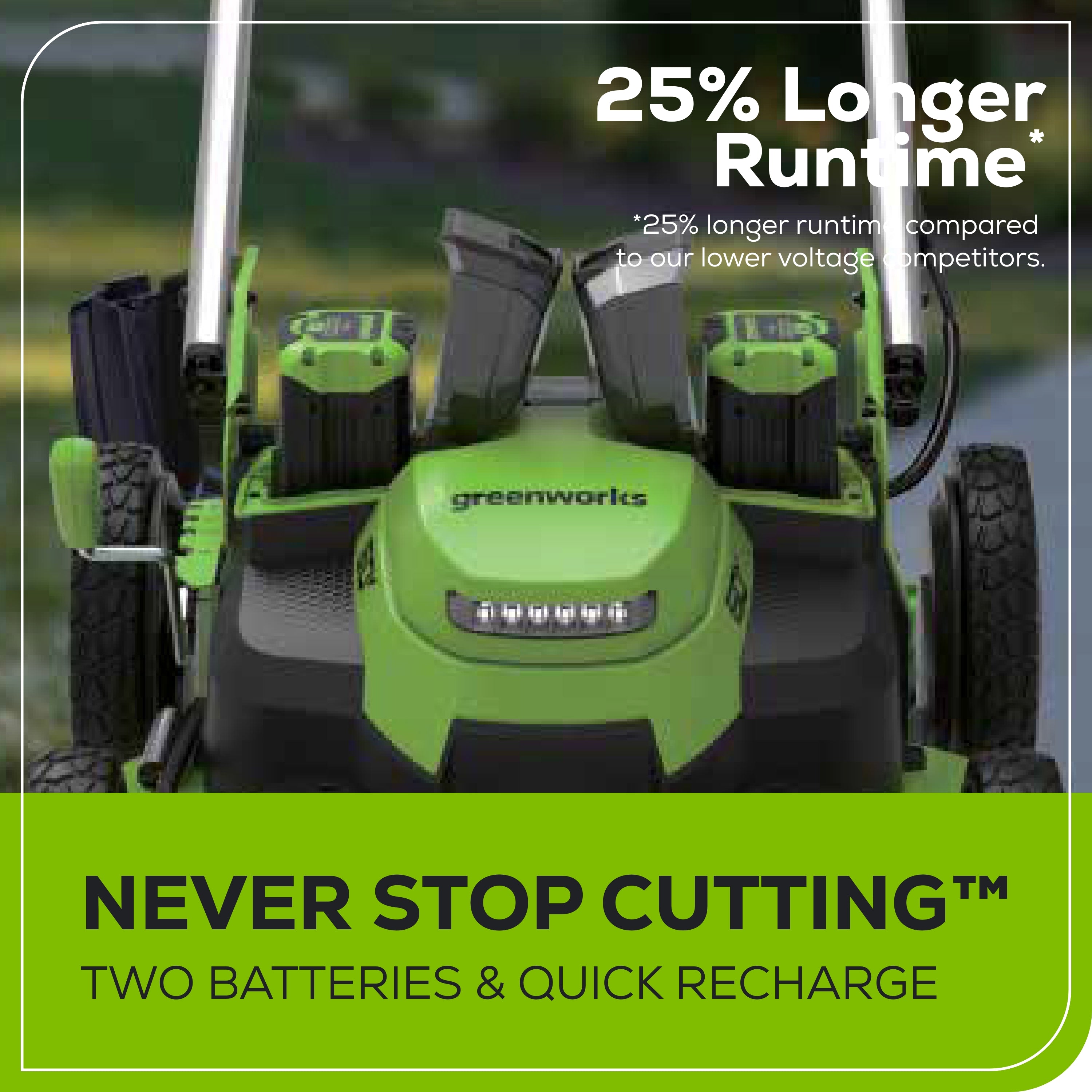 60V 25" Cordless Battery Self-Propelled Mower  w/ (2) 4.0Ah Batteries and 6A Dual Port Rapid Charger