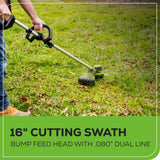 Pro 80V 16" Brushless String Trimmer & 500CFM Leaf Blower Combo w/ 2.0 Ah Battery & Charger