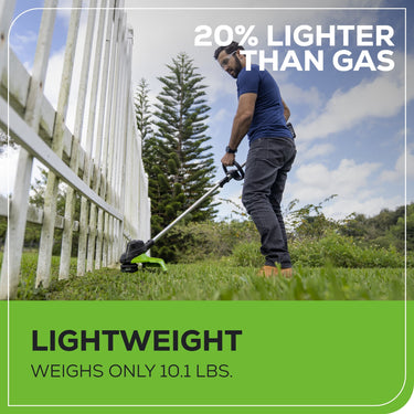 48V (24V x 2) 15" Cordless Battery TORQDRIVE™ String Trimmer w/ (2) 2.0Ah USB Batteries & Charger