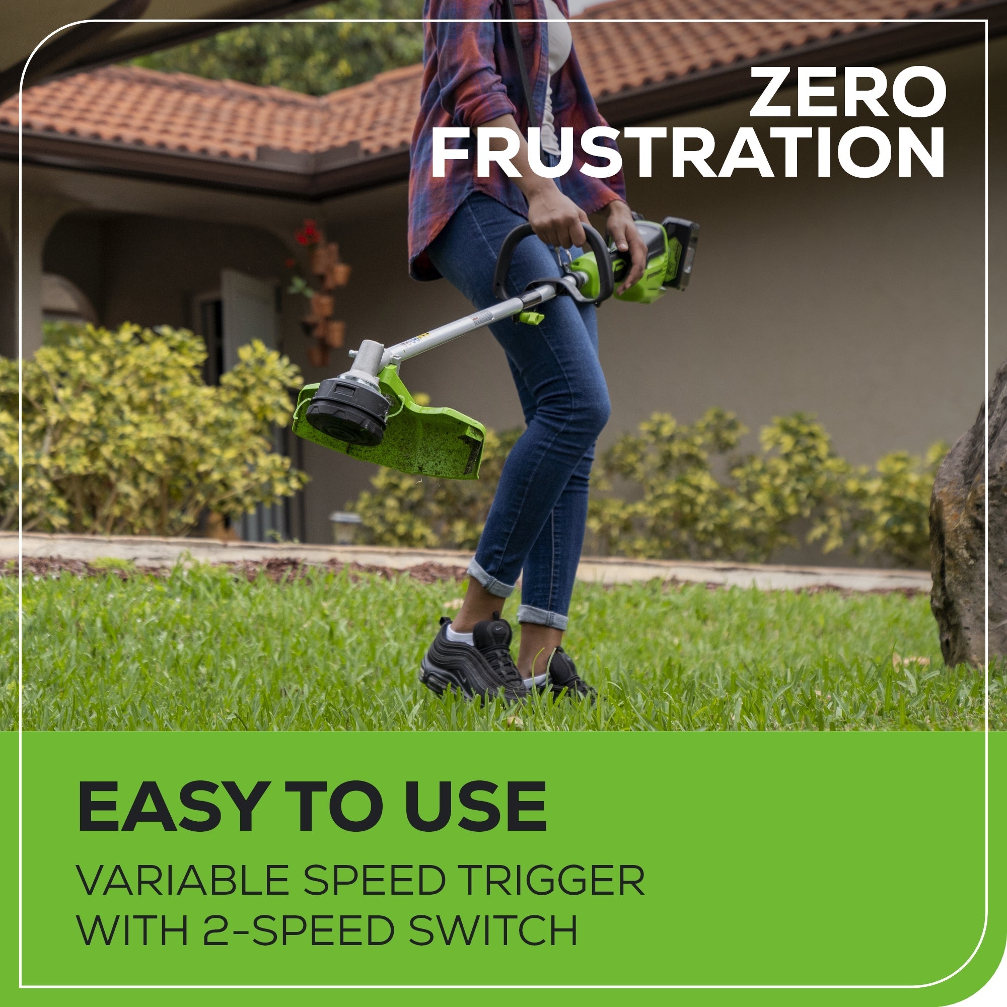 48V (24V x 2) 16" Cordless Battery String Trimmer (Attachment Capable) w/ (2) 4.0Ah USB Batteries & Dual Port Charger