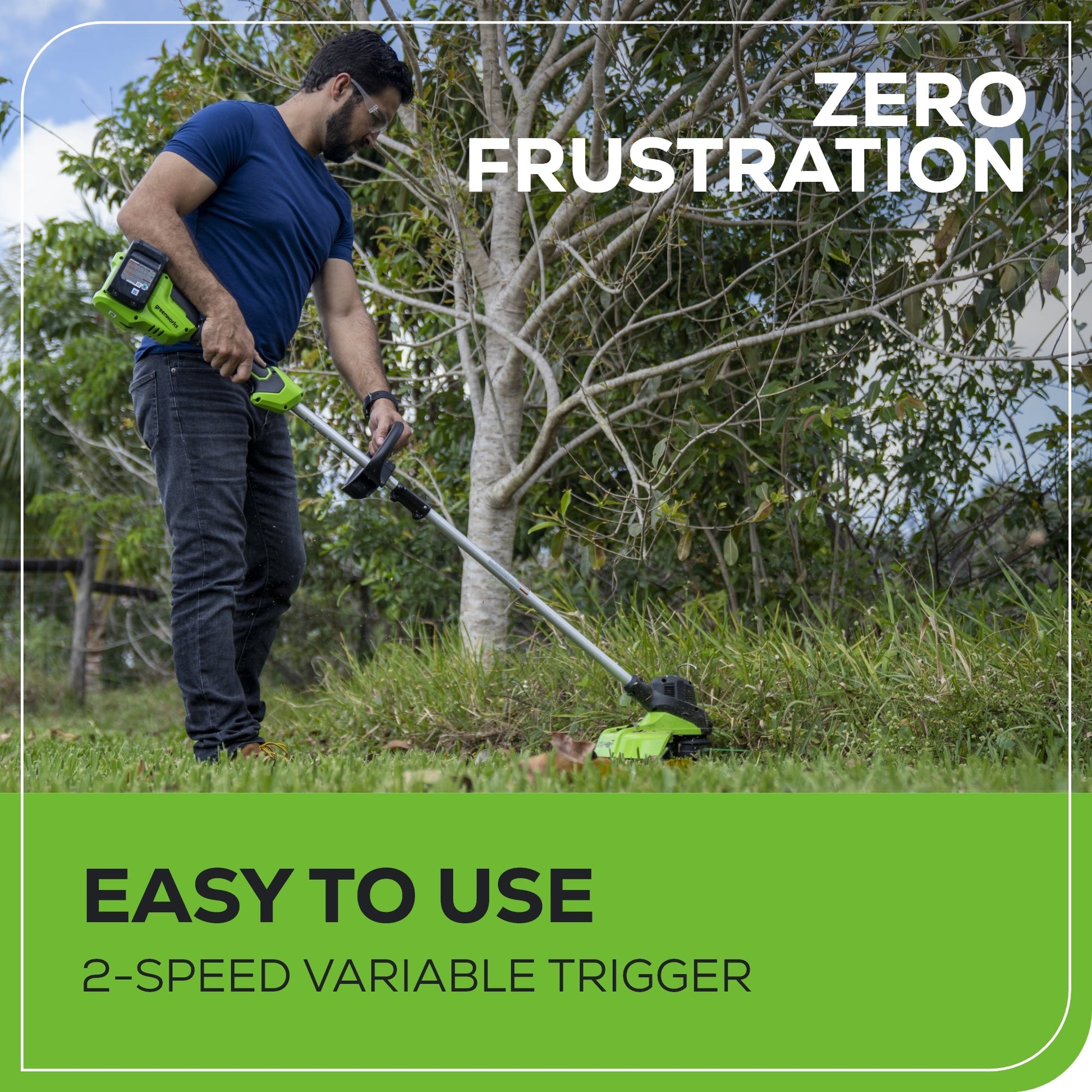 48V (24V x 2) 15" Cordless Battery TORQDRIVE™ String Trimmer w/ (2) 2.0Ah USB Batteries & Charger