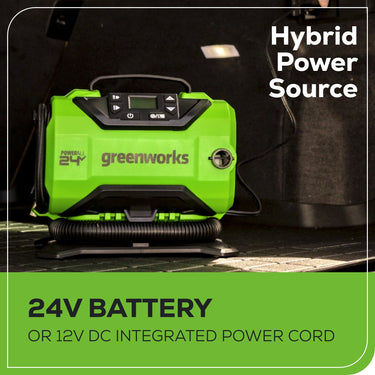 24V Cordless Battery Inflator w/ 2.0Ah Battery & Charger