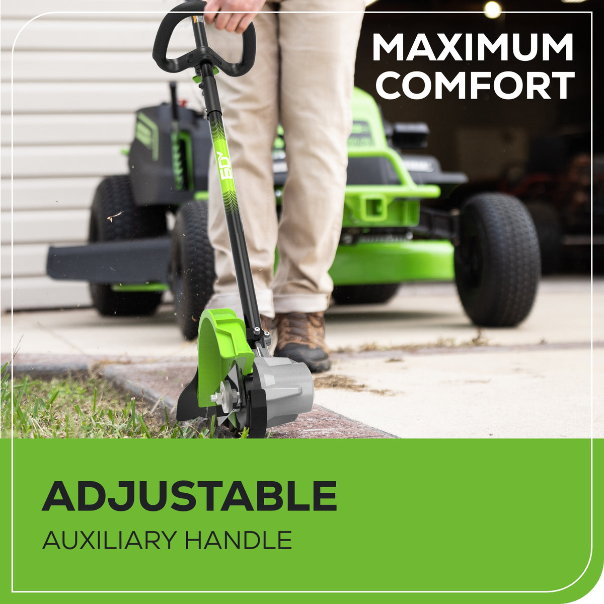 60V 8" Cordless Battery Edger Black Shaft w/ 2.0Ah Battery & Charger